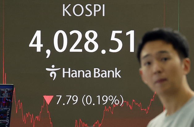 코스피, 4028.51 마감…7.79포인트 하락