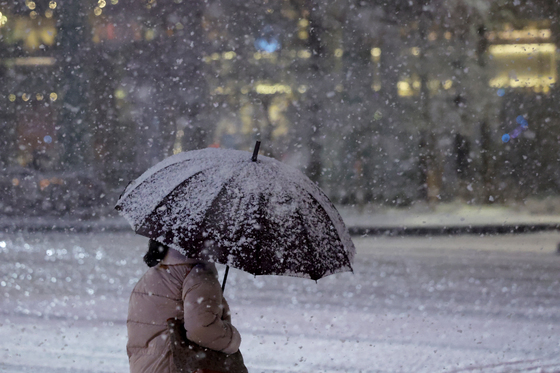 '하얗게 변한 우산'