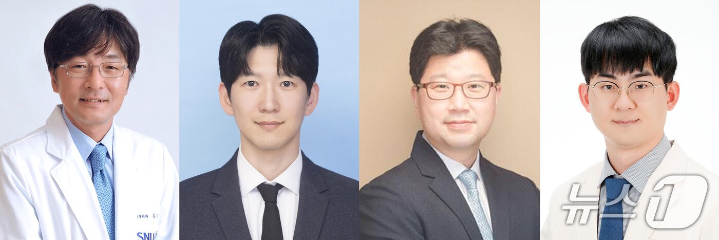 본문 이미지 - &#40;왼쪽부터&#41;서울대병원 김승기 교수·김상완 연구교수, 서울의대 이중엽 교수, 삼성서울병원 이종석 교수.&#40;서울대병원 제공&#41;