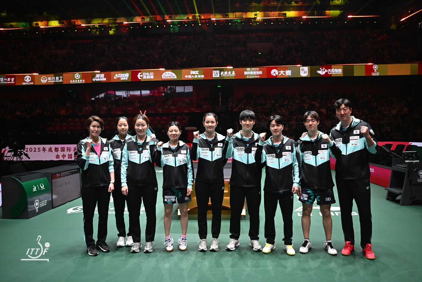 본문 이미지 - 한국 탁구대표팀이 혼성단체 월드컵서 4강을 확정했다.&#40;대한탁구협회 제공&#41;  