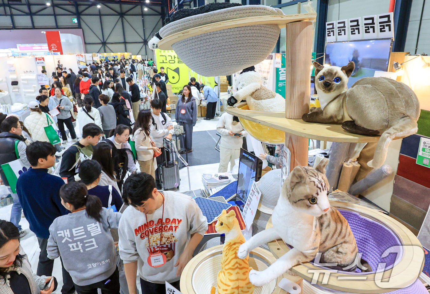 (서울=뉴스1) 이호윤 기자 = 7일 서울 강남구 SETEC(세텍)에서 열린 제35회 궁디팡팡 캣페스타를 찾은 관람객들이 부스를 둘러보고 있다. 2025.12.7/뉴스1