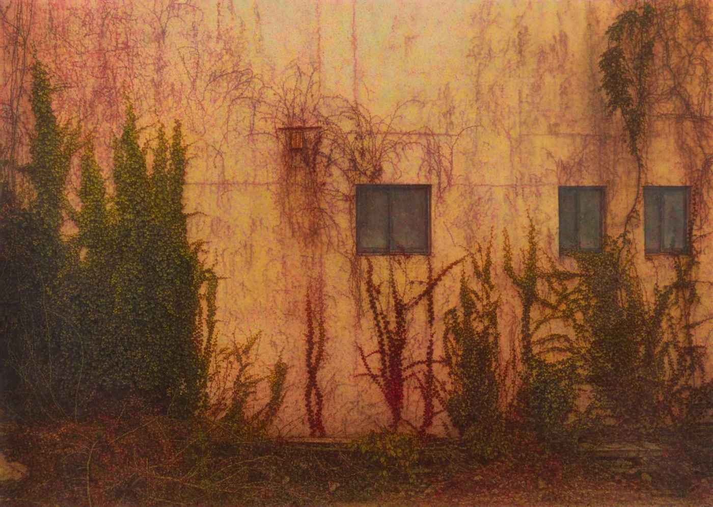 본문 이미지 - 벽 앞의 풍경, 2025, Oil on canvas, 162x227.3cm&#40;150P&#41; &#40;선화랑 제공&#41;