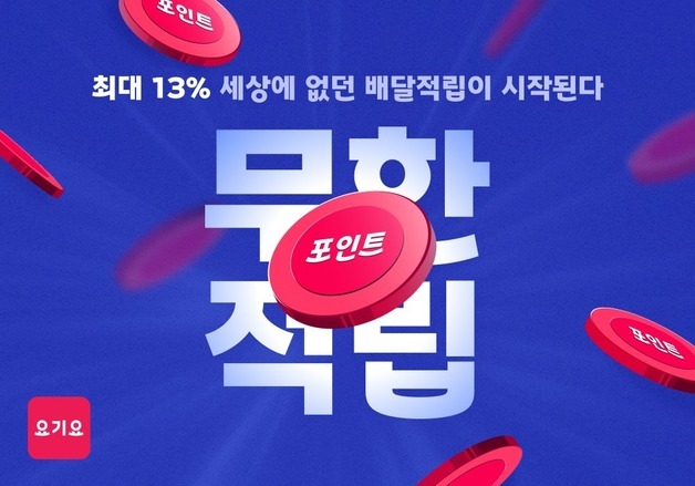 요기요, 무한적립 프로그램 실시…"최대 13% 포인트 적립"
