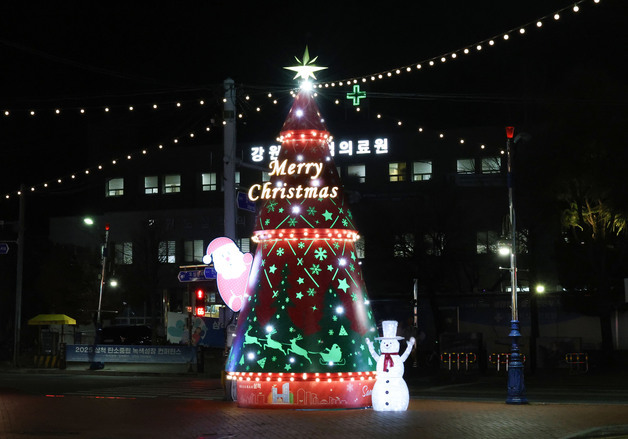 삼척 곳곳 '겨울빛' 켜졌다…시민과 함께한 크리스마스트리 점등식