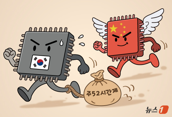 中 턱밑까지 따라왔는데…주 52시간 양발 묶인 K-반도체