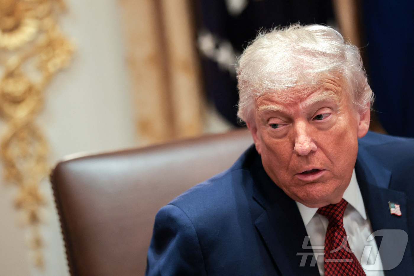 (워싱턴DC 로이터=뉴스1) 류정민 특파원 = 도널드 트럼프 미국 대통령이 8일(현지시간) 워싱턴DC 백악관에서 열린 농민들과의 라운드테이블 행사에서 발언하고 있다. 트럼프 대통령 …