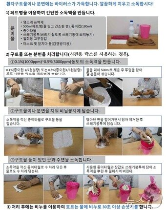 본문 이미지 - 노로바이러스·로타바이러스감염증 환자 발생 시 소독 방법 (질병청 제공) 2025.2.10/뉴스1