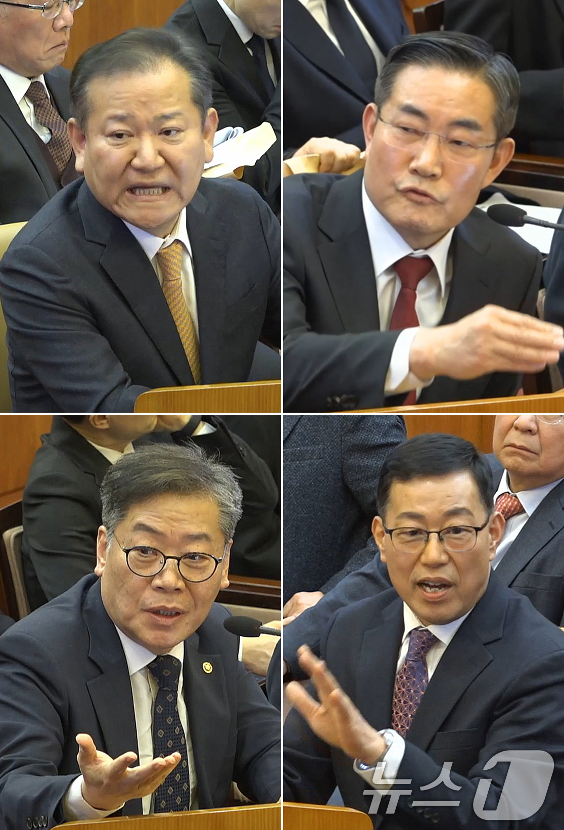 (서울=뉴스1) = 11일 서울 종로구 헌법재판소에서 윤석열 대통령 탄핵 심판 7차 변론기일이 열렸다.왼쪽 위부터 시계 방향으로 이상민 전 행정안전부 장관, 신원식 국가안보실장, …