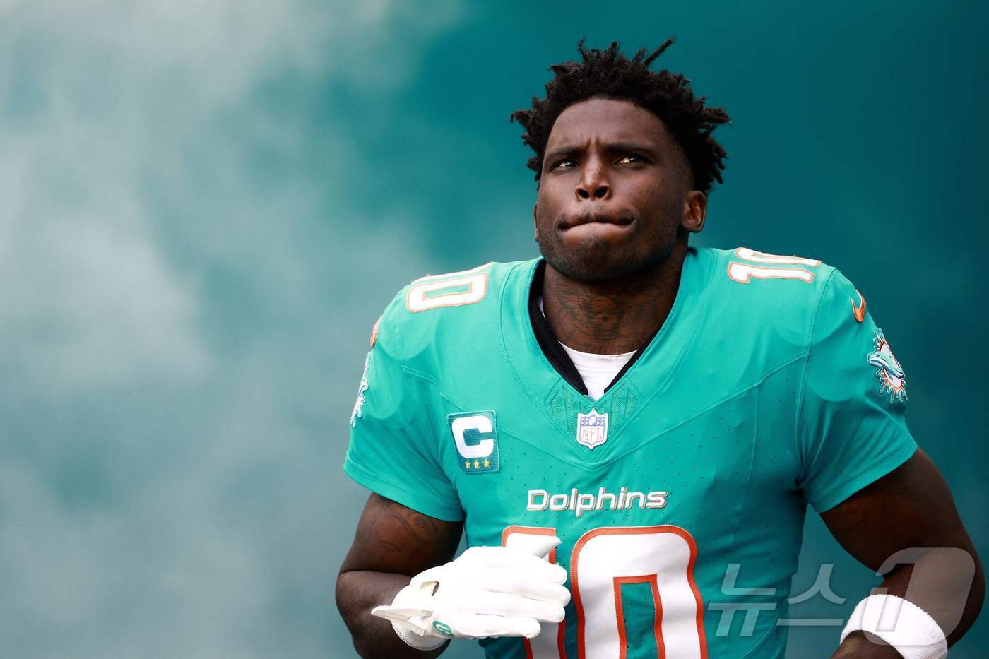 본문 이미지 - NFL에서 빠른 발을 자랑하는 리시버 타이릭 힐. ⓒ AFP=뉴스1