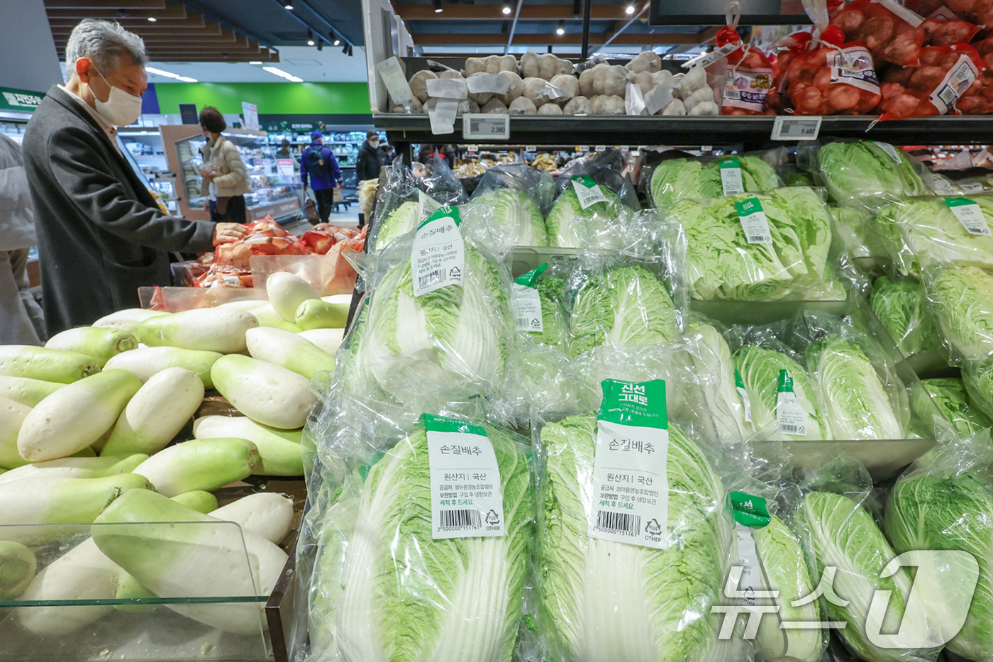 (서울=뉴스1) 민경석 기자 = 작물이 주로 나는 남부 지방에서 최근 폭설이 내리면서 농작물 피해가 발생해 '베지플레이션'(채소류 가격 급등) 현상이 나타나고 있다.16일 서울의 …