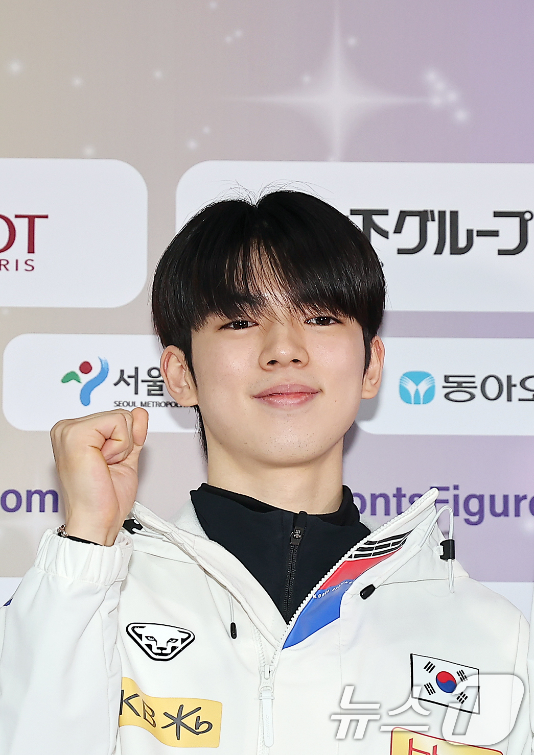 (서울=뉴스1) 김진환 기자 = 피겨 대표팀 차준환이 18일 오후 서울 양천구 목동 아이스링크 프레스센터에서 열린 2025 ISU 사대륙 피겨스케이팅 선수권대회 한국 선수단 미디어 …
