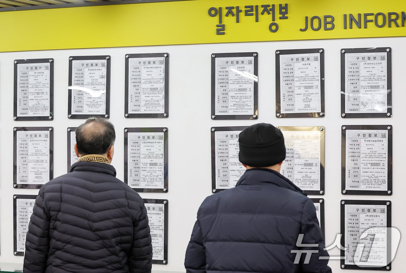 본문 이미지 - 2월 19일 서울 마포구 서부고용복지플러스센터에서 구직자가 일자리 정보 게시판을 살펴보고 있다. 2025.2.19/뉴스1 ⓒ News1 민경석 기자