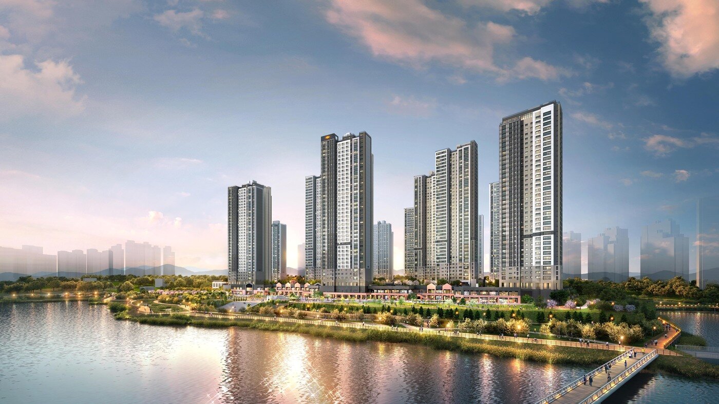 본문 이미지 - 'e편한세상 성성호수공원' 단지 투시도./DL이앤씨 제공