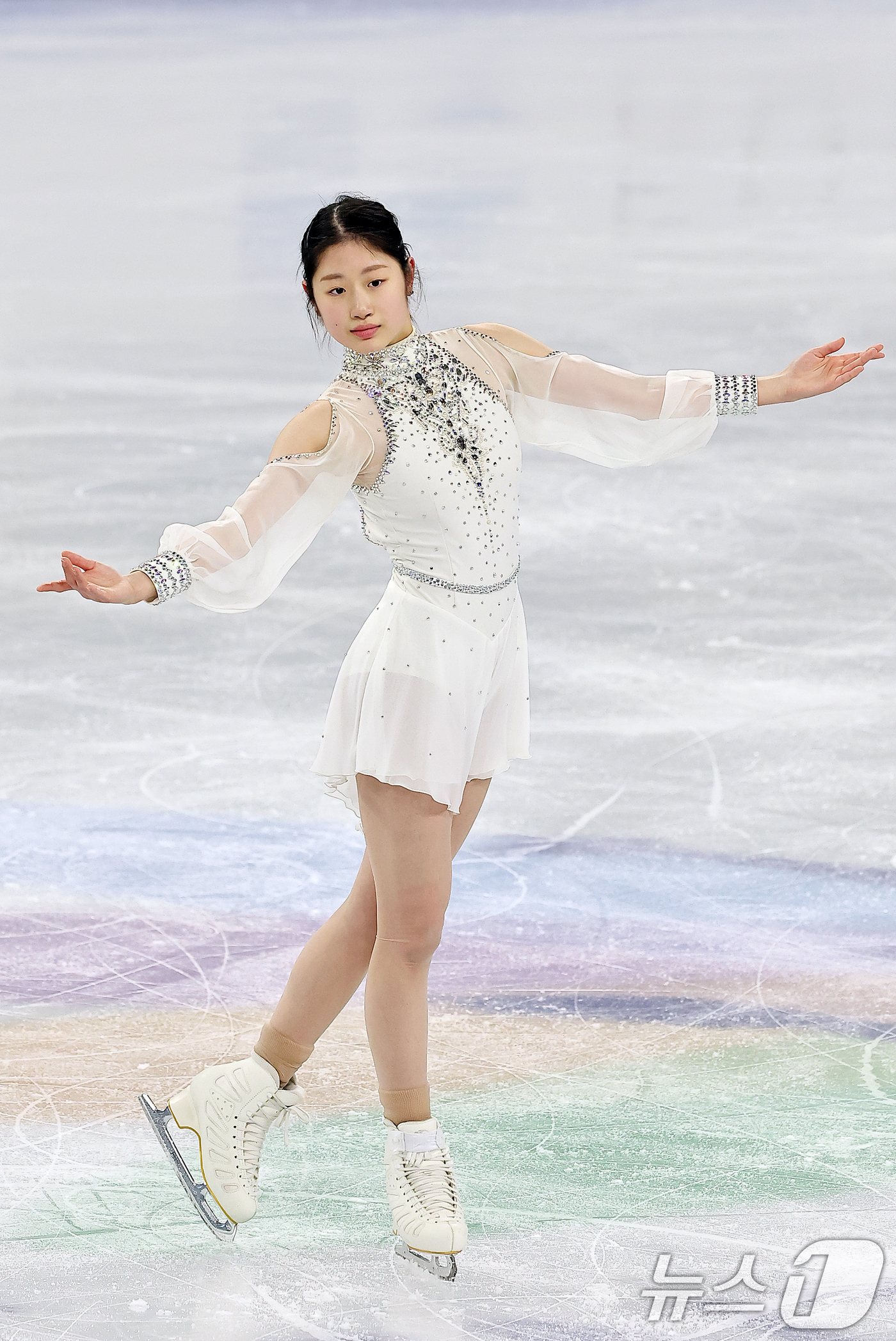 (서울=뉴스1) 김진환 기자 = 피겨 이해인이 21일 오후 서울 양천구 목동 아이스링크에서 열린 2025 ISU 사대륙 피겨스케이팅 선수권대회 공식훈련에서 연기를 선보이고 있다. …