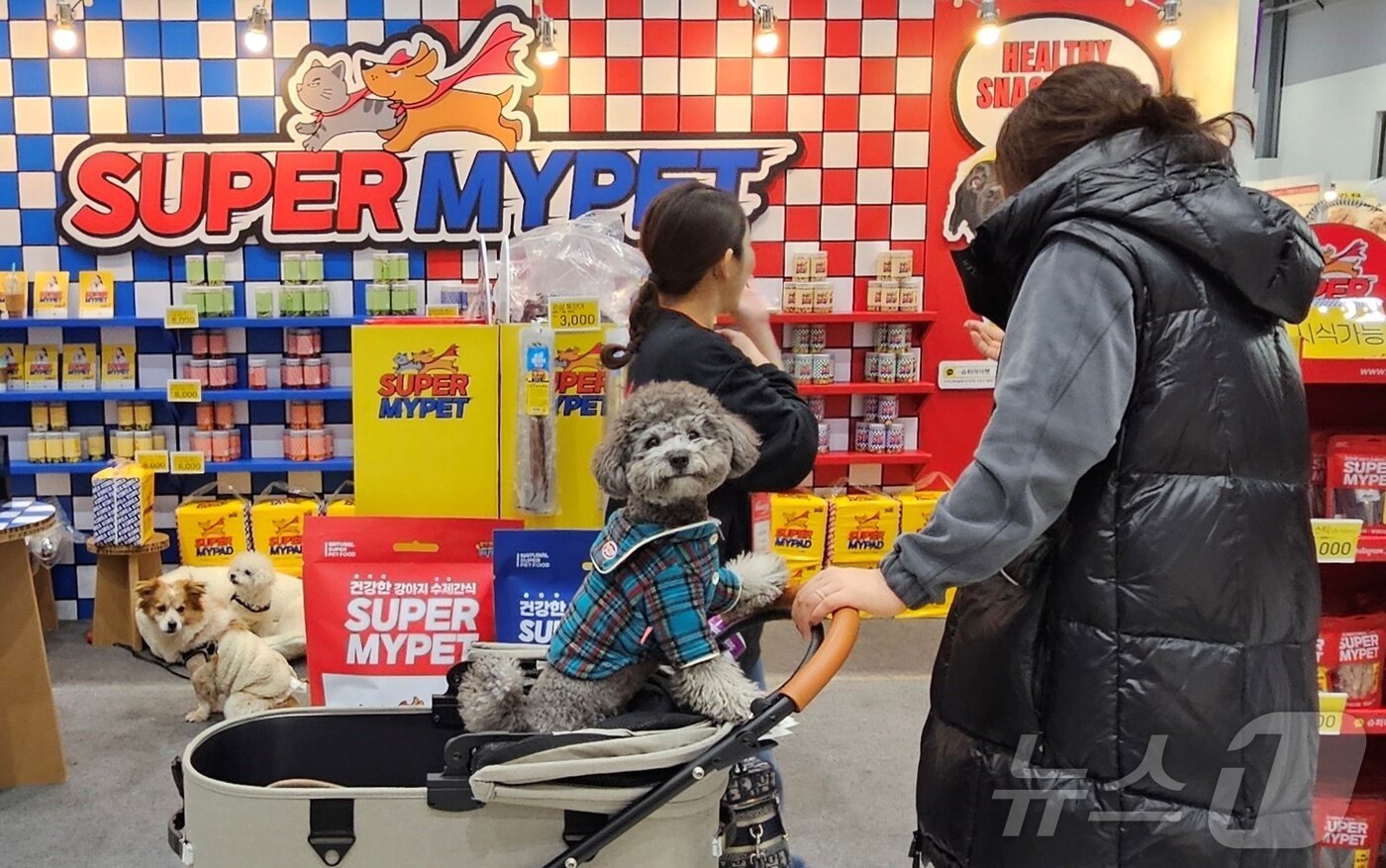본문 이미지 - 슈퍼마이펫은 21일 케이펫페어가 열린 수원메쎄에 부스를 설치하고 반려동물 수제간식을 선보였다.ⓒ 뉴스1