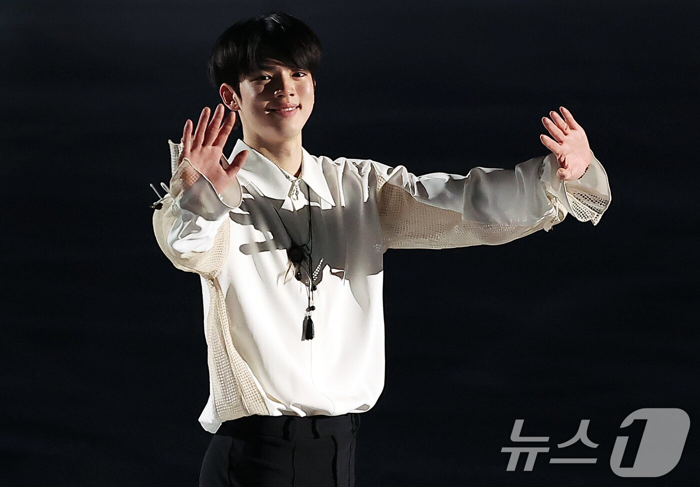 본문 이미지 - 사대륙 피겨스케이팅 당시 갈라쇼에 나섰던 차준환. 2025.2.23 ⓒ 뉴스1 김진환 기자