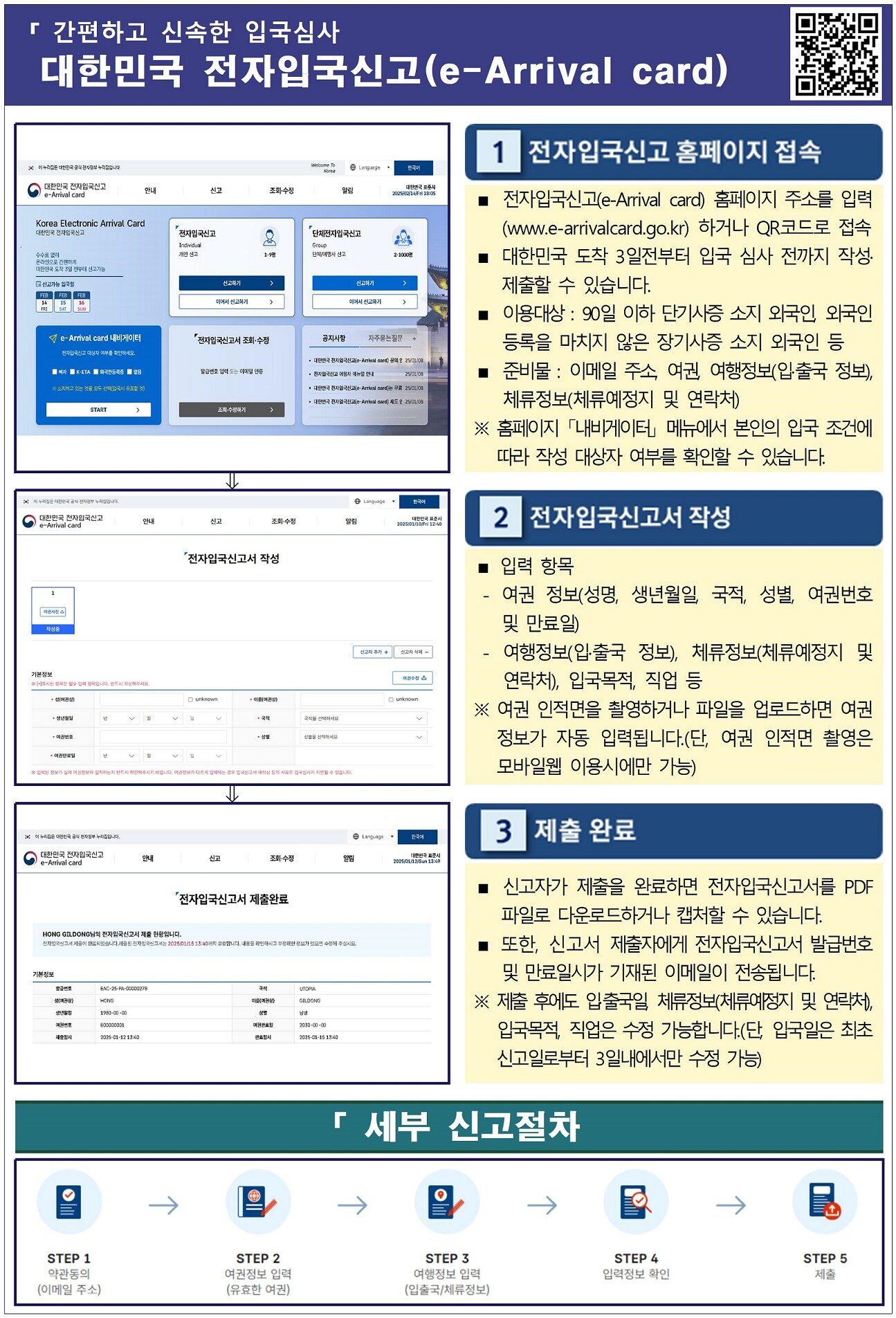 본문 이미지 - 법무부는 외국인 입국자 편의를 높이고 입국 심사 시간을 단축하기 위해 ‘전자입국신고 제도’를 24일부터 시행한다고 밝혔다. 전자입국신고서는 PC나 스마트폰으로 전자입국신고 홈페이지에서 제출할 수 있다.(법무부 제공)2024.2.24/뉴스1