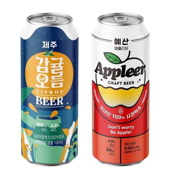 본문 이미지 - 더본코리아 (왼쪽)감귤오름·애플리어(스퀴즈맥주 제공).