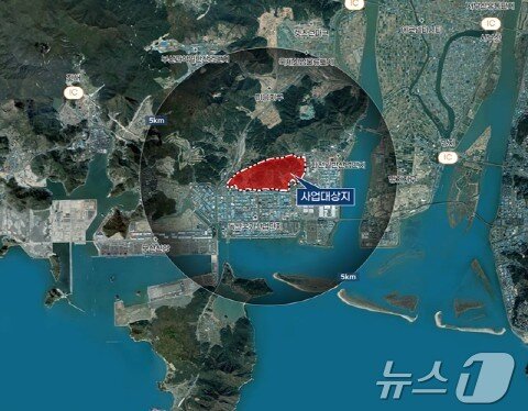 본문 이미지 - 동북아 물류플랫폼 조성사업 부지 위치도&#40;부산시청 제공. 재판매 및 DB 금지&#41;