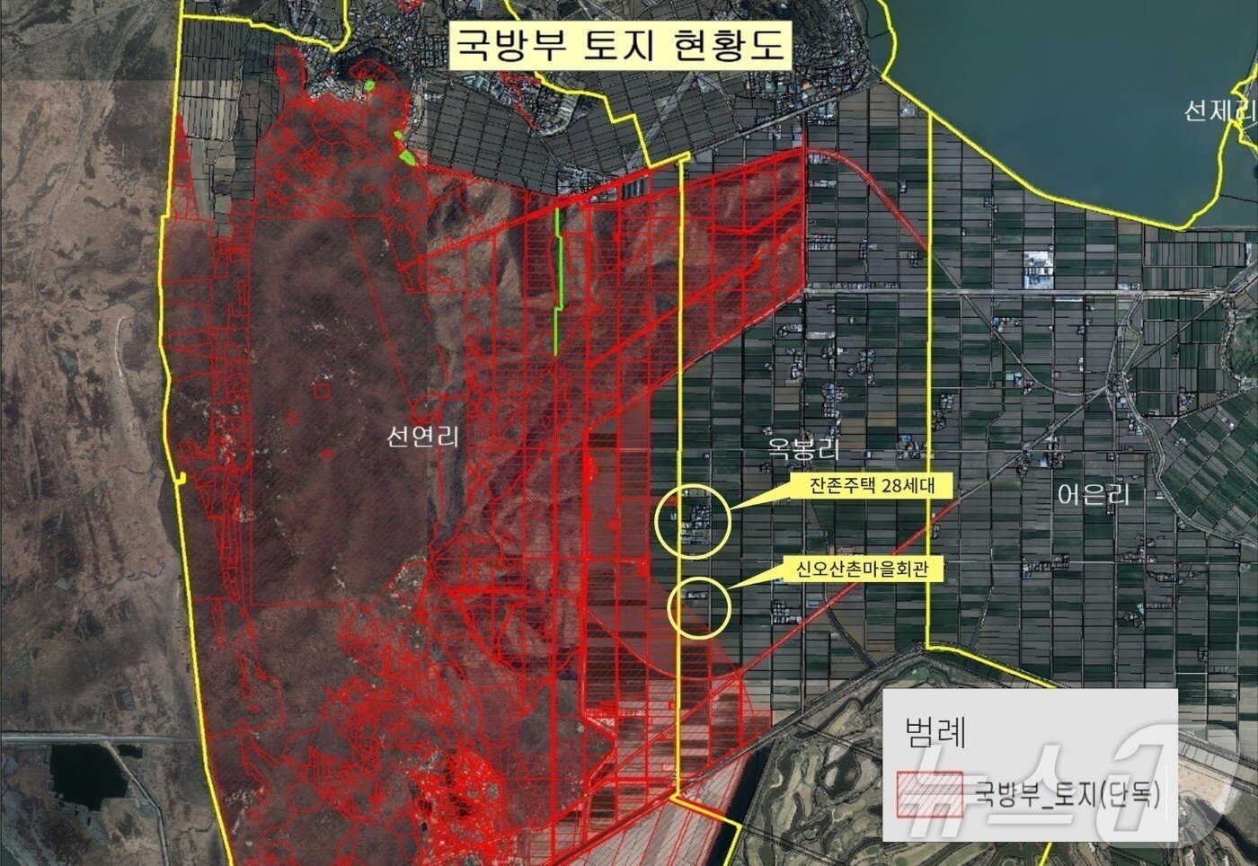 본문 이미지 - 국방부 토지현황도.(군산시 제공. 재판매 및 DB금지) 2025.2.26/뉴스1