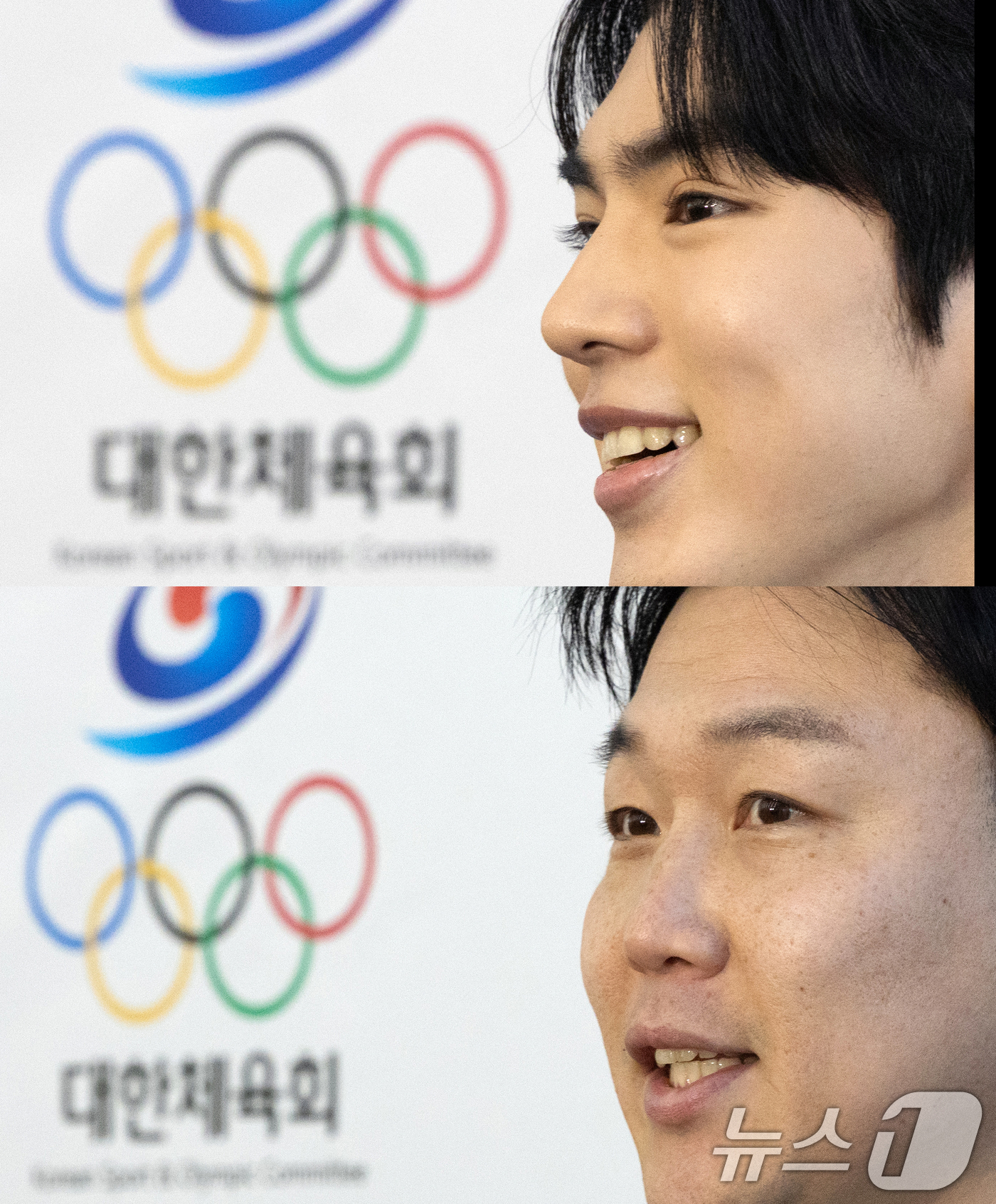 (서울=뉴스1) 이승배 기자 = 국제올림픽위원회(IOC) 선수위원에 도전하는 피겨 차준환(위), 봅슬레이 메달리스트 원윤종(아래)이 26일 오후 서울 송파구 올림픽회관에서 열린 국 …