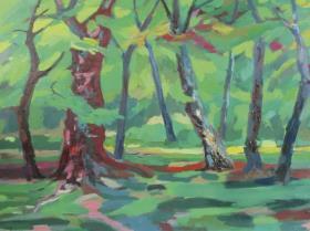 본문 이미지 - 이난희, '선운사 가는 길', Oil on canvas, 60.6x72.7cm(충북문화재단 제공)