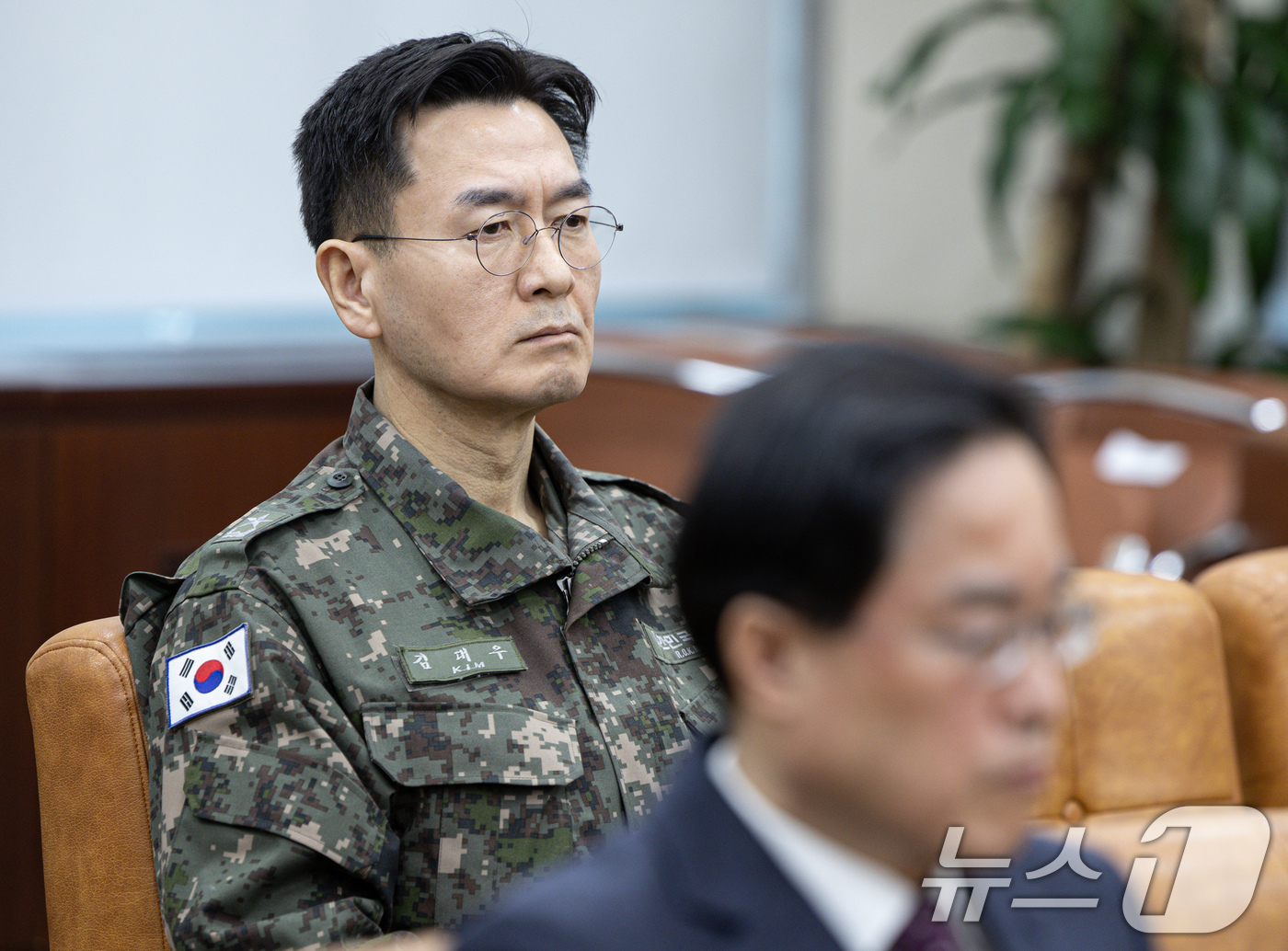 (서울=뉴스1) 이재명 기자 = 김대우 전 방첩사령부 수사단장이 6일 오전 서울 여의도 국회에서 열린 윤석열 정부의 비상계엄 선포를 통한 내란 혐의 진상규명 국정조사특별위원회 제3 …