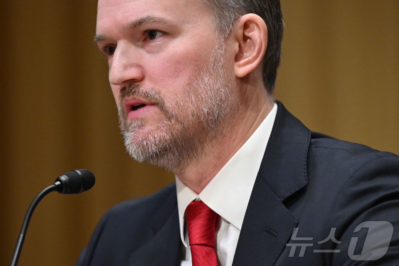 (워싱턴 AFP=뉴스1) 우동명 기자 = 제이미슨 그리어 미국 무역대표부(USTR) 대표 지명자가 6일(현지시간) 워싱턴 의사당 상원 재무위원회 인사 청문회에 출석해 “미국·멕시코 …