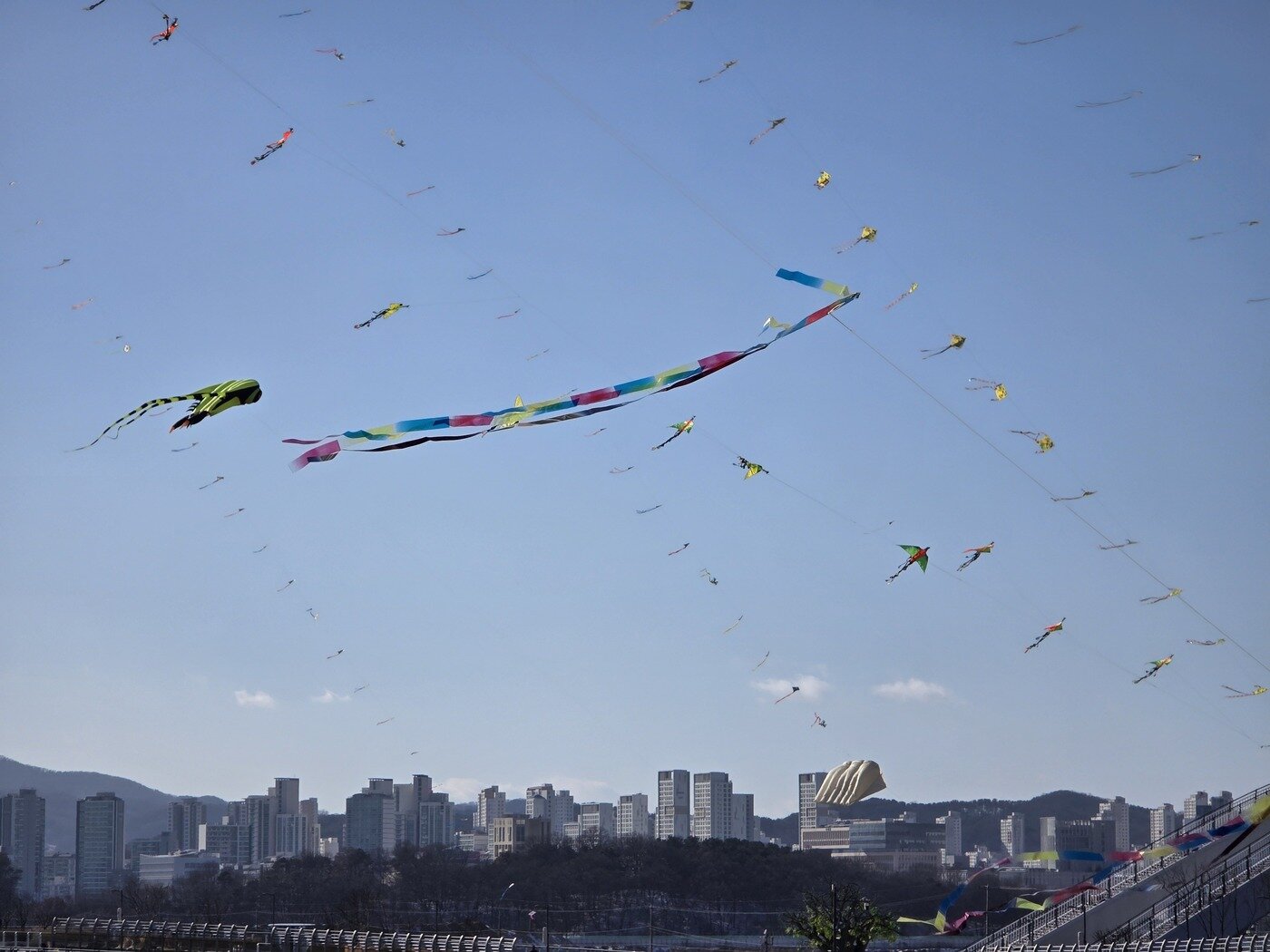 본문 이미지 - 8일 세종시 보람동 이응다리에서 열린 2회 전국 연날리기대회. &#40;세종문화원 제공&#41; / 뉴스1 