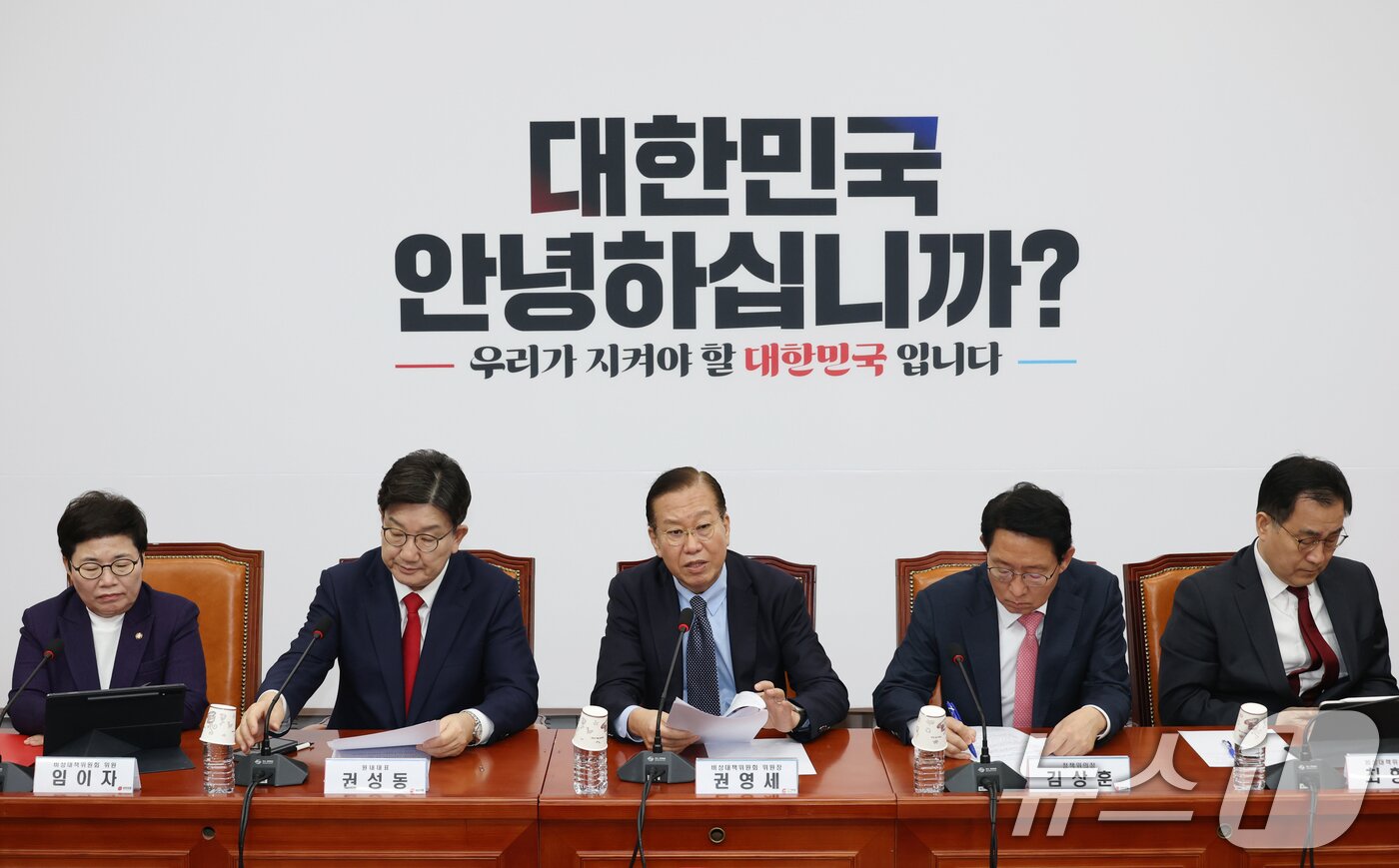 본문 이미지 - 권영세 국민의힘 비상대책위원장이 10일 오전 서울 여의도 국회에서 열린 비상대책위원회의에서 모두발언을 하고 있다. 2025.3.10/뉴스1 ⓒ News1 이광호 기자
