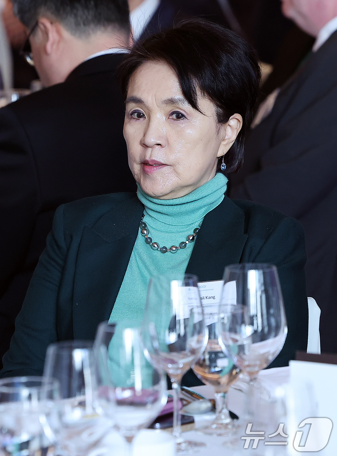 (서울=뉴스1) 김진환 기자 = 강금실 전 법무부 장관이 11일 서울 중구 웨스틴 조선호텔에서 열린 김상협 글로벌녹색성장연구소(GGGI) 사무총장 취임식에 참석하고 있다. 2025 …