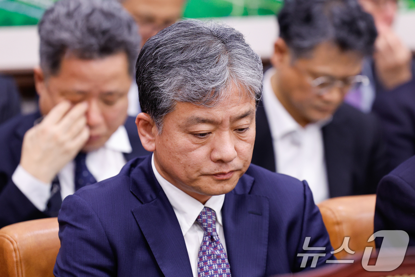 (서울=뉴스1) 안은나 기자 = 주우정 현대엔지니어링 대표가 13일 서울 여의도 국회에서 열린 제423회 국회(임시회) 국토교통위원회 제1차 전체회의에 출석하고 있다. 2025.3 …