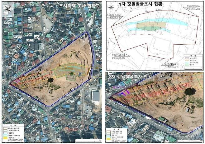 본문 이미지 - 후백제 도성벽으로 추정되는 유물이 발견된 종광대 2지구 재개발사업이 국가유산청은 '현지보전' 결정으로 결국 무산됐다.(전주시 제공, 재판매 및 DB 금지)/뉴스1