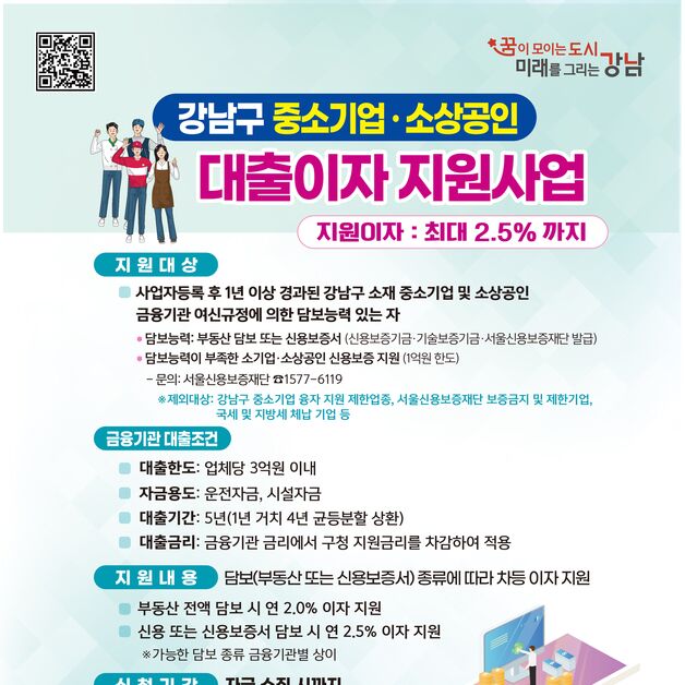 강남구, 중소기업·소상공인 대출이자 지원…총 1000억 원 규모