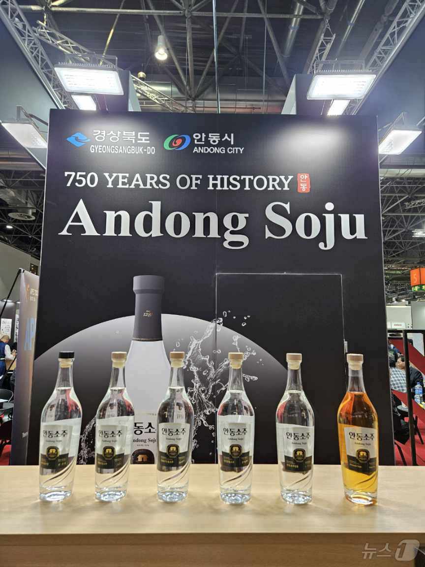 본문 이미지 - 프로바인 박람회에 전시된 안동소주 공동주병&#40;경북도 제공. 재판매 및 DB 금지&#41;2025.3.18/뉴스1