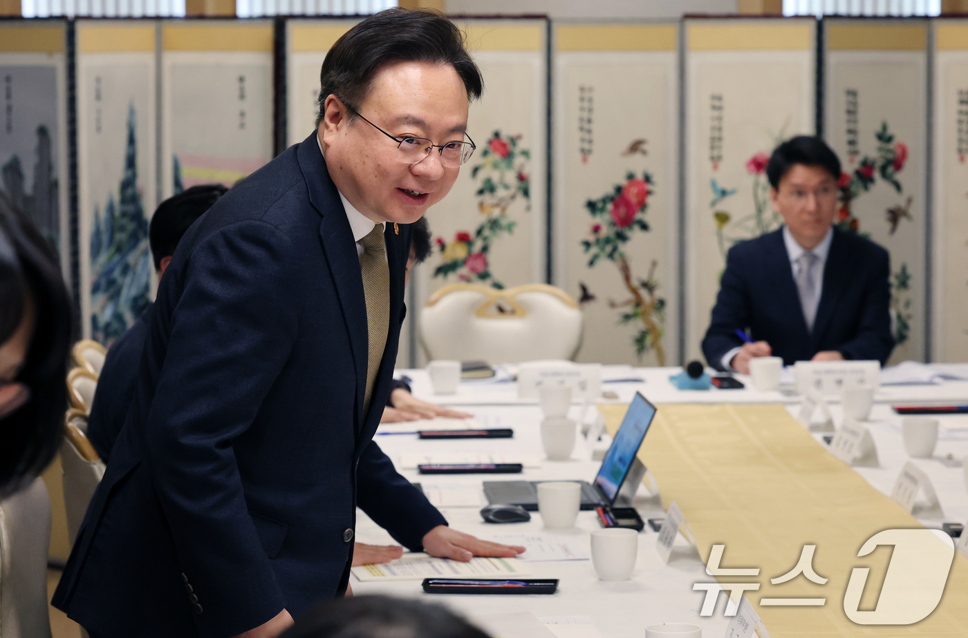 (서울=뉴스1) 임세영 기자 = 조규홍 보건복지부 장관이 19일 서울 종로구 정부서울청사에서 열린 제8차 의료개혁특별위원회 회의에 참석하고 있다. 2025.3.19/뉴스1