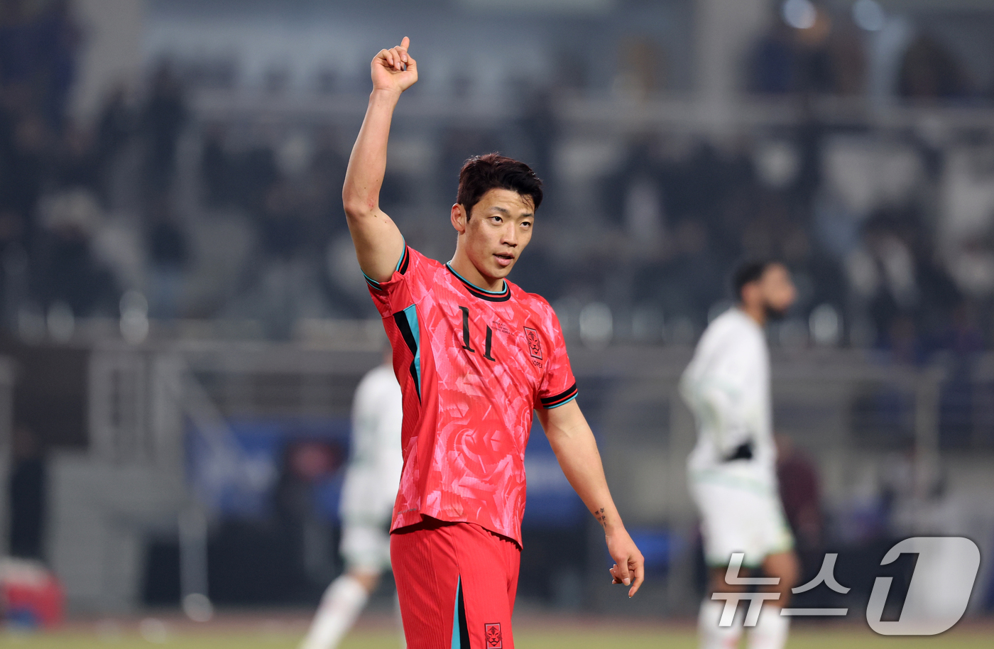 (고양=뉴스1) 이승배 기자 = 20일 오후 경기 고양시 고양종합운동장에서 열린 2026 국제축구연맹(FIFA) 북중미 월드컵 아시아 3차 예선 B조 7차전 대한민국과 오만의 경기 …