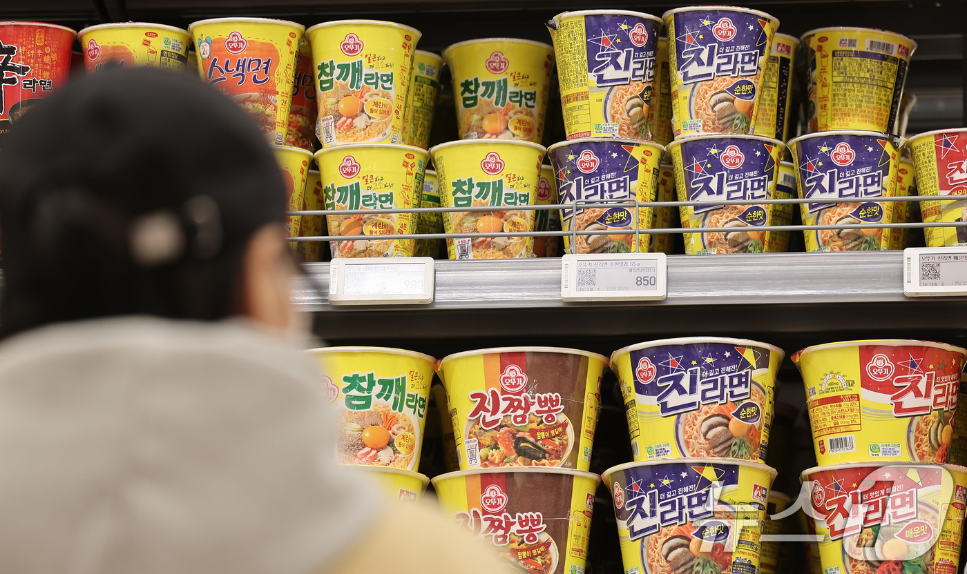 (서울=뉴스1) 김성진 기자 = 최근 식음료 업계가 원재료 가격 상승과 고환율 압박을 견디지 못하고 잇따라 가격 인상에 나서고 있다.오뚜기는 다음 달 1일부로 라면류의 가격을 평균 …
