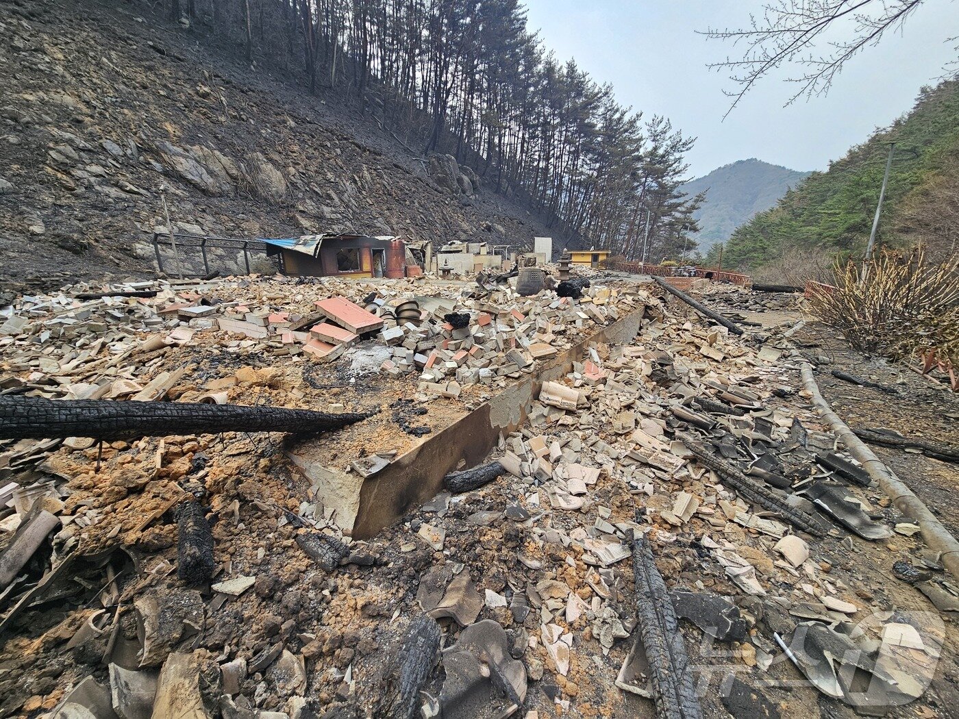 본문 이미지 - 산청 성화사가 불에 타 사라졌다. 2025.3.24/뉴스1 한송학기자