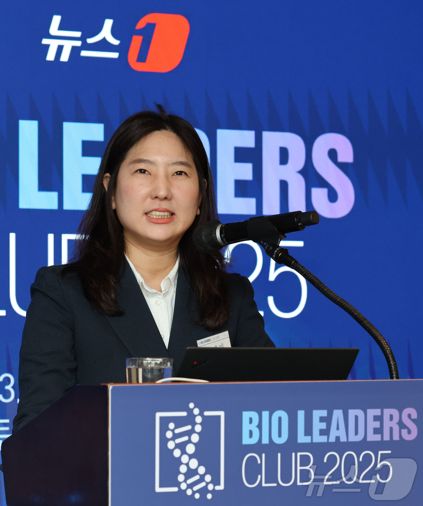 (서울=뉴스1) 박세연 기자 = 허혜민 키움증권 혁신성장리서치팀 연구워원팀장이 26일 오전 서울 중구 조선호텔에서 열린 뉴스1 제24회 바이오리더스클럽에서 강연하고 있다. 2025 …