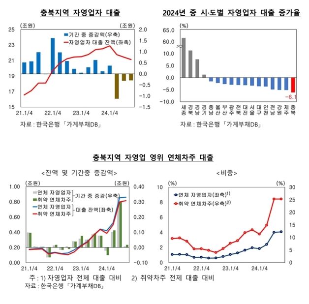 충북 자영업자 '대출 리스크' 확대…연체 규모 0.42조 증가