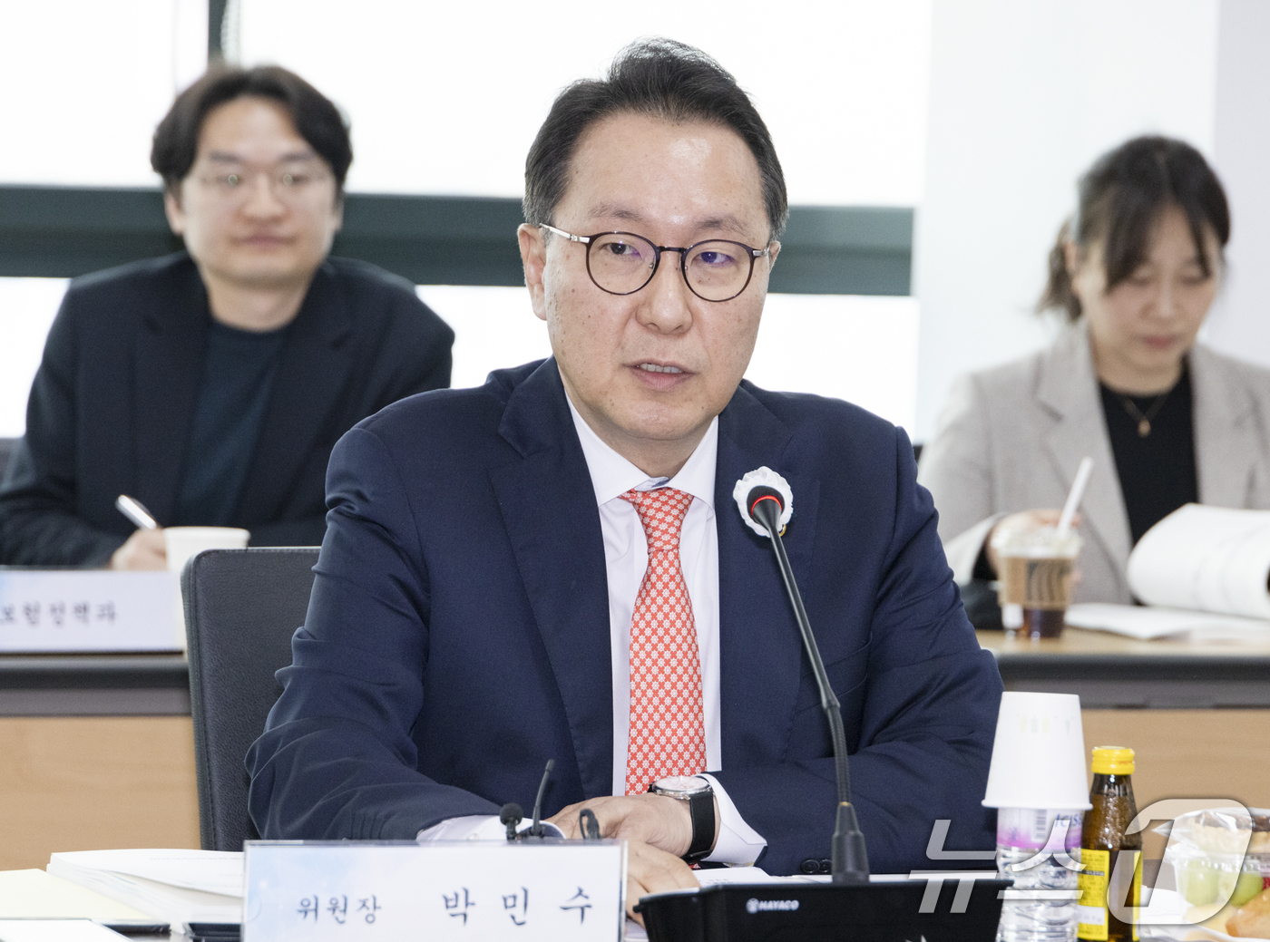 (서울=뉴스1) = 박민수 보건복지부 제2차관이 27일 서울 서초구 국제전자센터에서 열린 '2025년 제6차 건강보험정책심의위원회'에서 발언하고 있다. (보건복지부 제공. 재판매 …