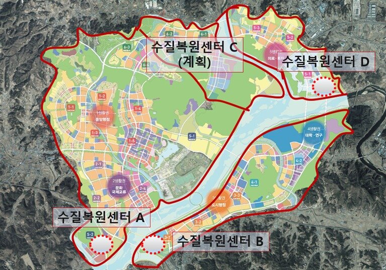 본문 이미지 - 행복도시 수질복원센터 위치도. &#40;행복청 제공. 재판매 및 DB금지&#41; /뉴스1
