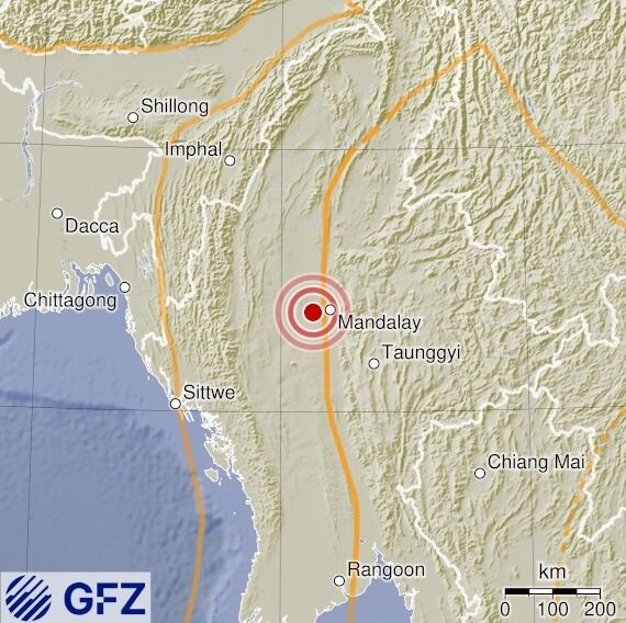 "미얀마 내륙서 규모 7.7 지진 발생"-USGS