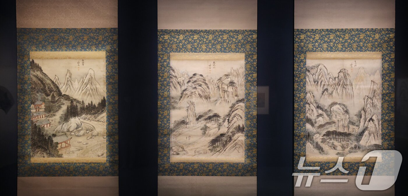 본문 이미지 - 31일 오전 경기 용인시 처인구 호암미술관에 겸재 정선의 작품이 전시돼 있다. 2025.3.31/뉴스1 ⓒ News1 김영운 기자