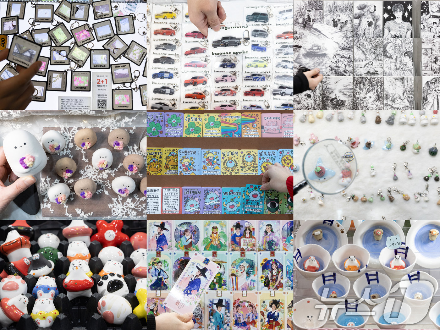 (서울=뉴스1) 이승배 기자 = 6일 서울 강서구 코엑스 마곡에서 열린 '굿즈 이즈 굿 V.2'에 다양한 굿즈 상품들이 전시돼 있다.크리에이터, 팬, 바이어가 한자리에 모여 소통하 …