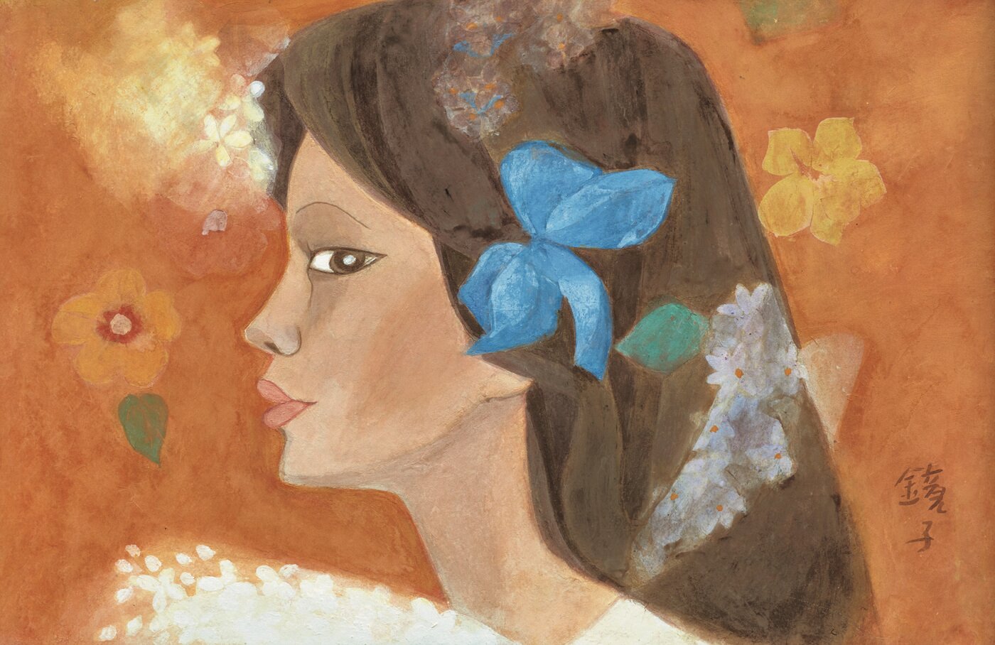 본문 이미지 - 천경자 Chun KyungJa 1924 – 2015, 여인, color on paper, 25.5&times;39.5cm | 1974 &#40;케이옥션 제공&#41;