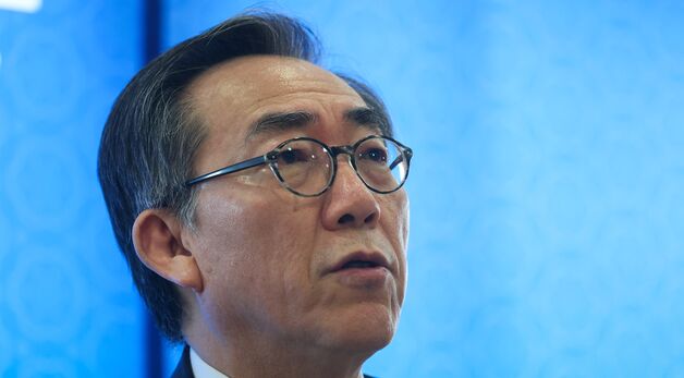 佛 특파원 간담회에서 발언하는 조태열 외교장관
