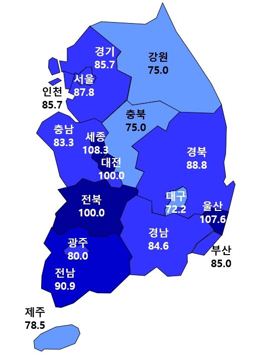 본문 이미지 - 입주전망지수./주산연 제공