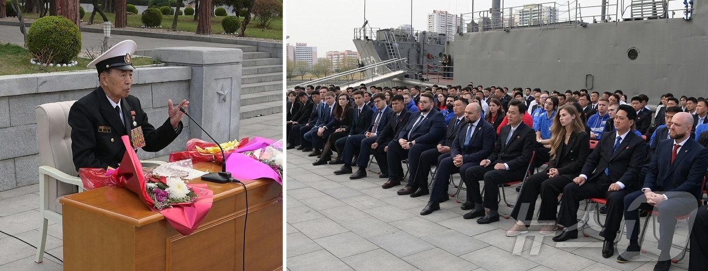 (평양 노동신문=뉴스1) = 북한 노동당 기관지 노동신문은 18일 "박인호 조국해방전쟁승리기념관 강사이자 공화국영웅이 우리나라를 방문하고 있는 통일러시아 청년근위대 대표단 성원들과 …